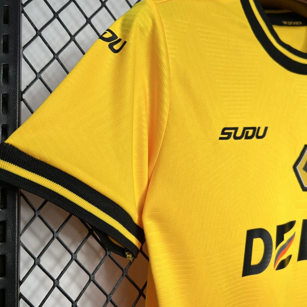 2024/2025 Wolverhampton Black and Yellow Football Shirt (For Kids )