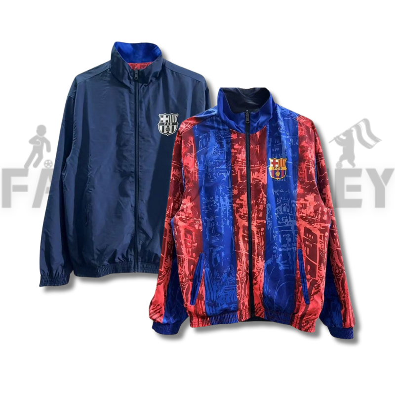 1995-1997 Barcelona(Red and Blue)Double-sided Windbreaker Football Jersey