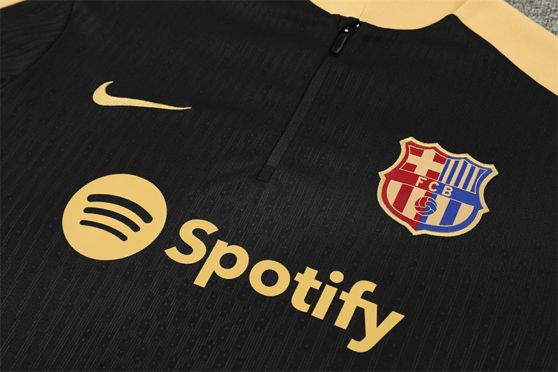 2024/2025 Barcelona Gold Black Half-Pull Training Suit