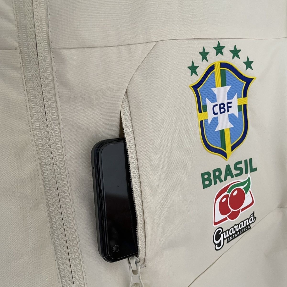 2024 Brazil Team Leader White Windbreaker Football Shirt