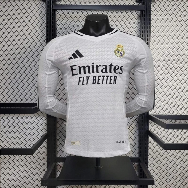 2024/2025 Real Madrid Home Long Sleeve Football Shirt For Player Version