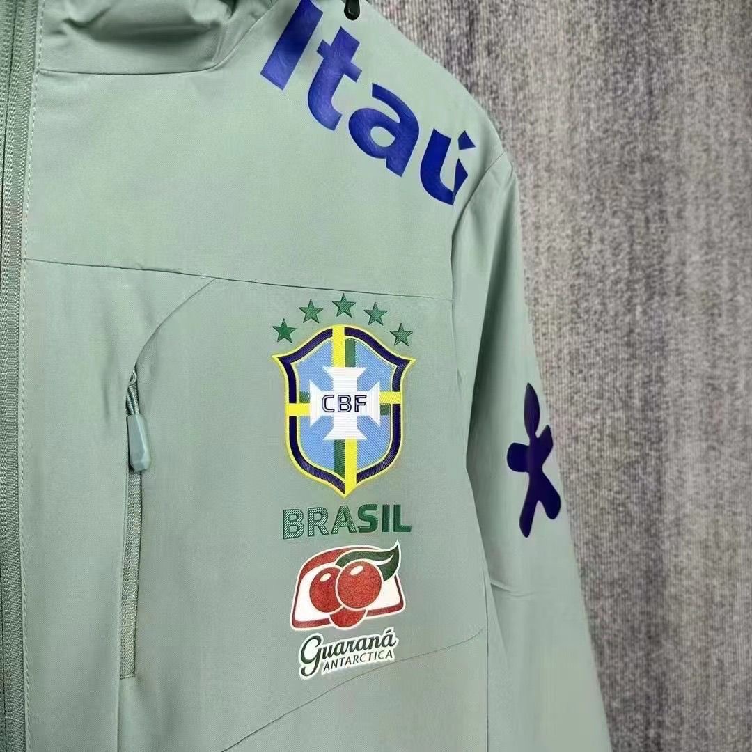 2024 Brazil Team Leader Green Windbreaker Football Shirt