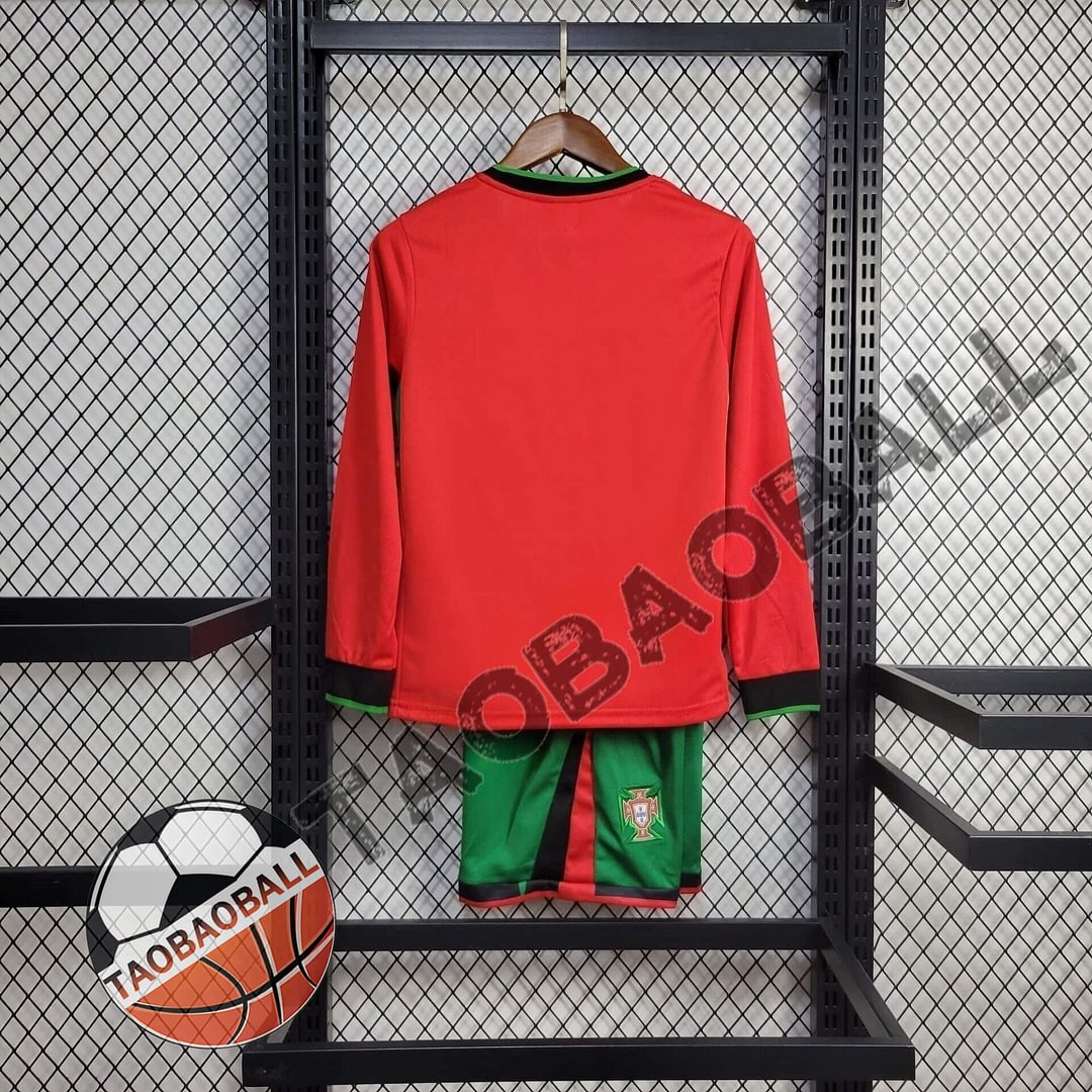 2024/2025 Long Sleeve Portugal Home Football Shirt Kids