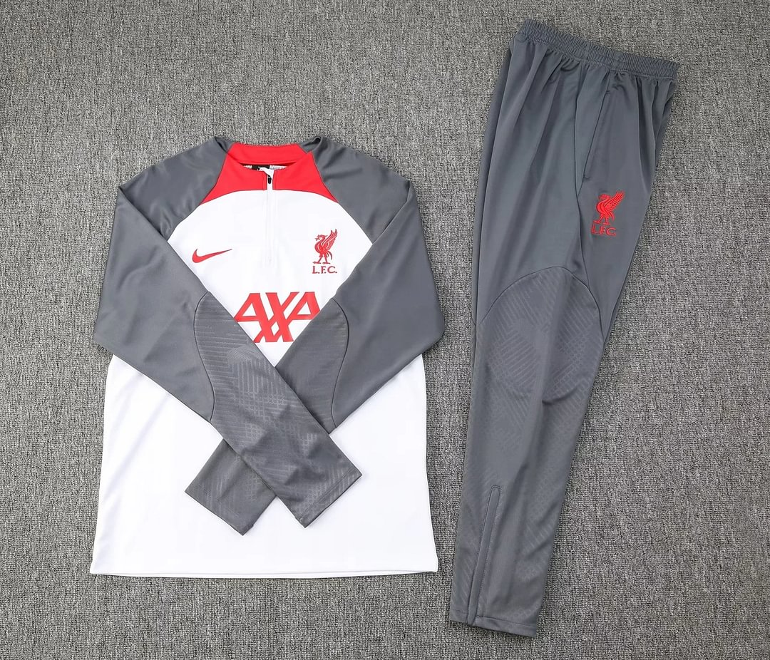2023/2024 Liverpool Half-Pull Training Suit White Football Shirt