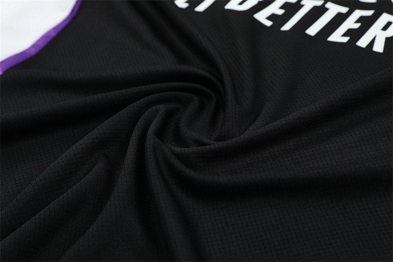 2024/2025 Real Madrid Black And Purple Training Wear Suit Shirt
