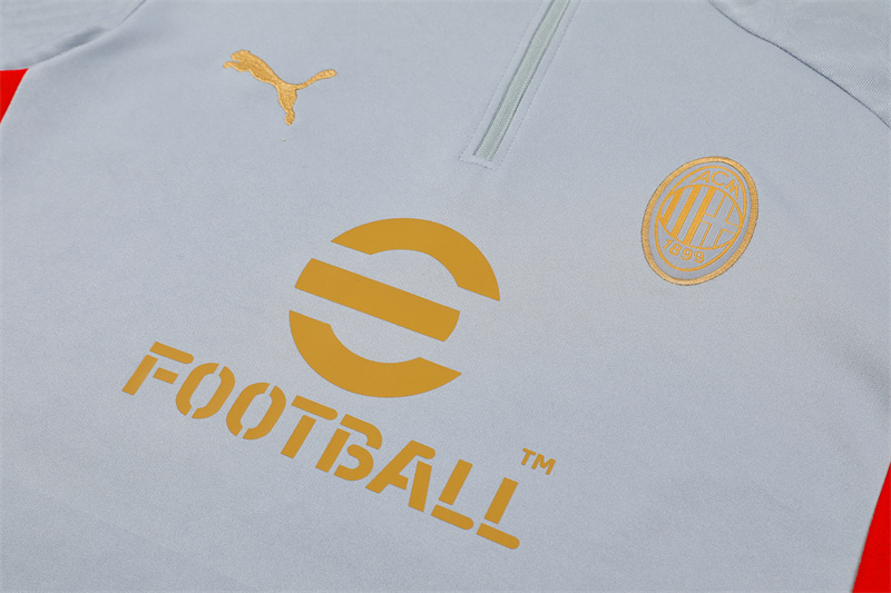2024/2025 AC Milan Grey Half-Pull Training Suit Player Edition
