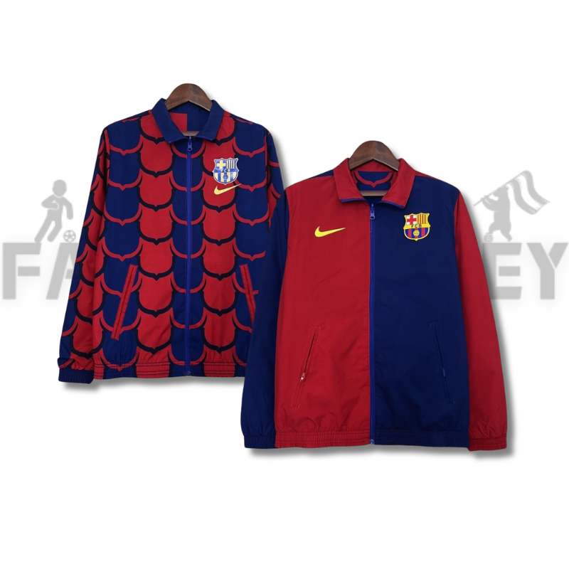 2024/2025 Barcelona(Red and Blue)Double-sided Windbreaker Football Jersey