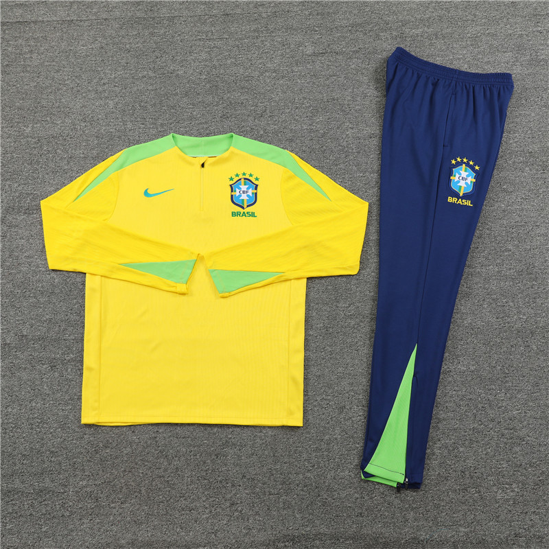 2024/2025 Brazil Prematch Yellow Football Jersey