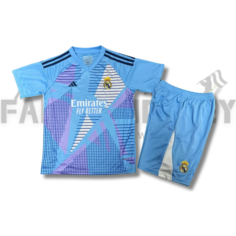 2024/2025 Real Madrid Bright Bluegoalkeeper Jersey(For Kids)