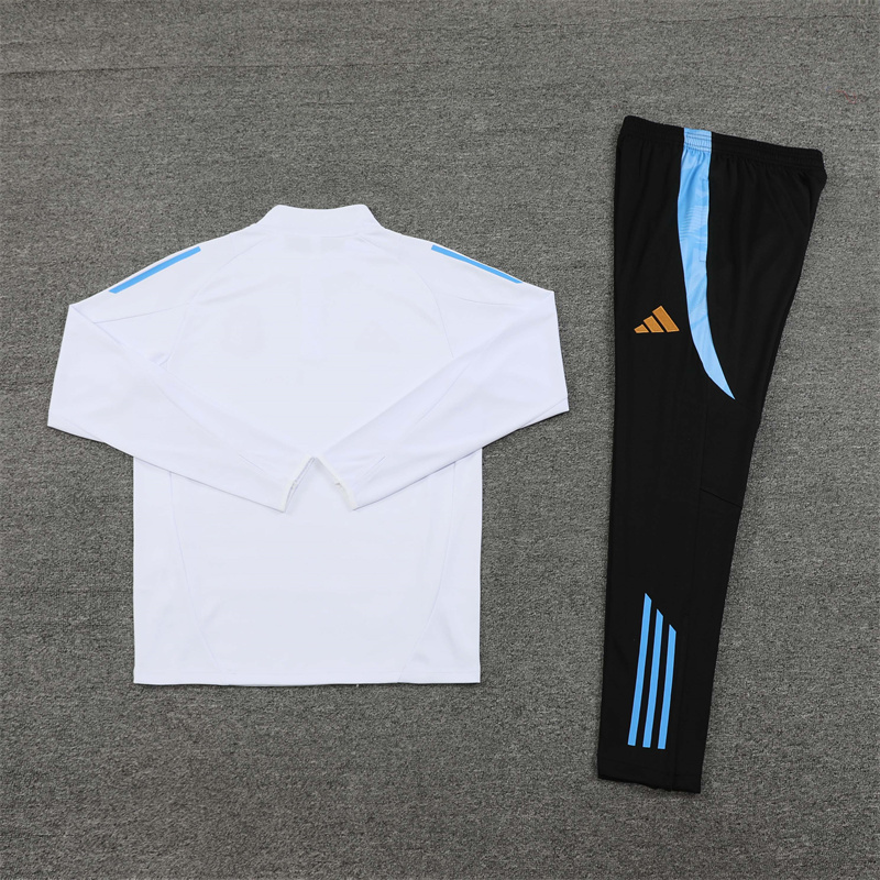 2024/2025 Argentina White Half-Pull Training Suit Player Edition