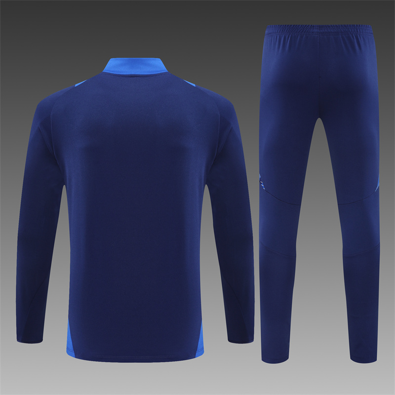 2024/2025 Al-Nassr Half-Pull Training Suit Royal Blue Football Shirt