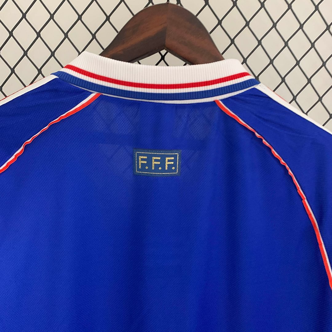 1998 France Retro Long Sleeve Home Football Shirt