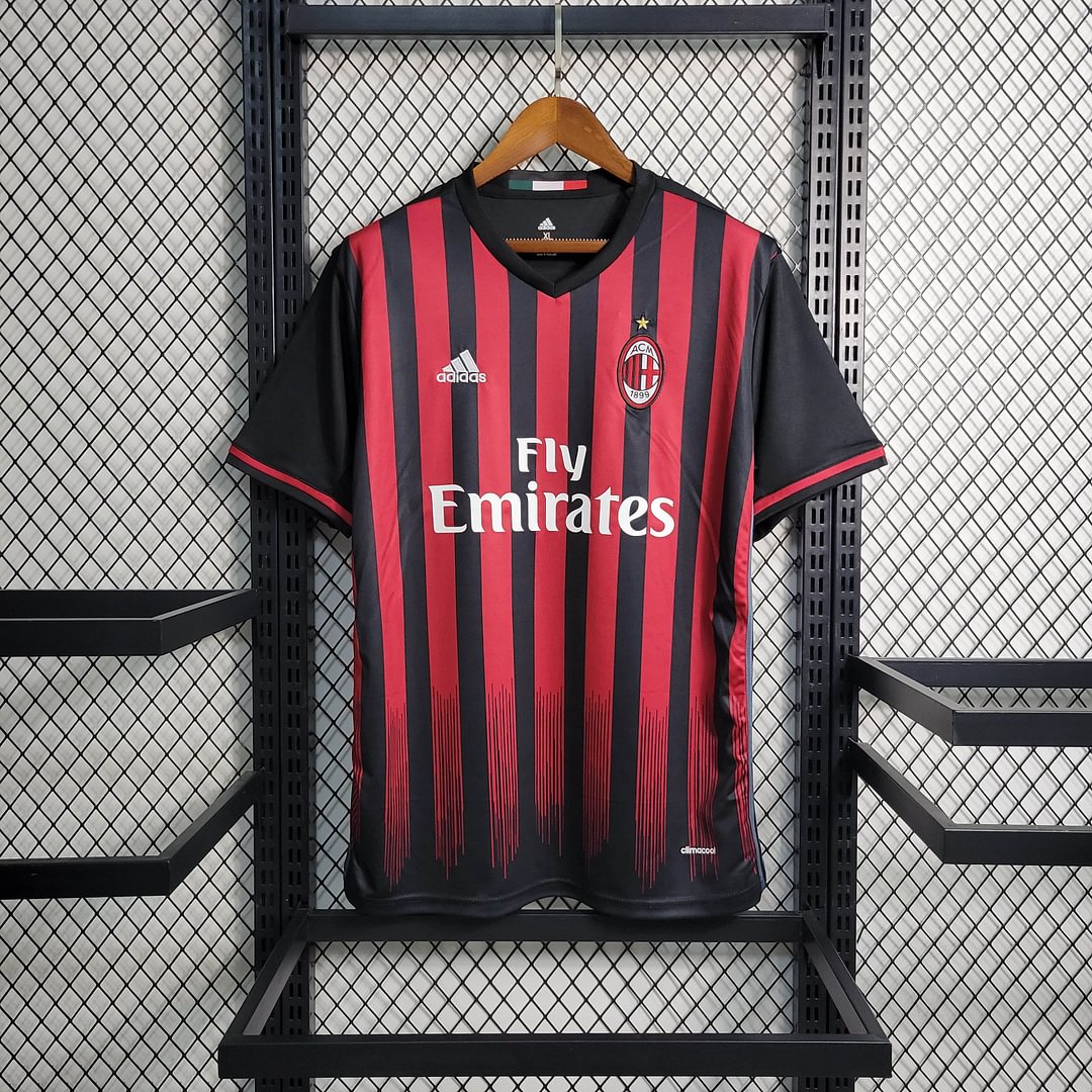 2016/2017 AC Milan Retro Home Football Shirt For Player Version