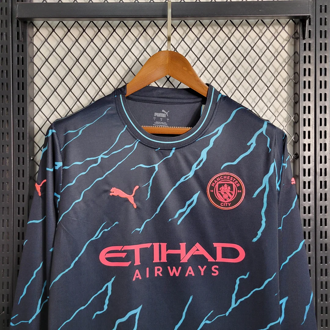 2023/2024 Manchester City Long Sleeve Third Away Football Shirt