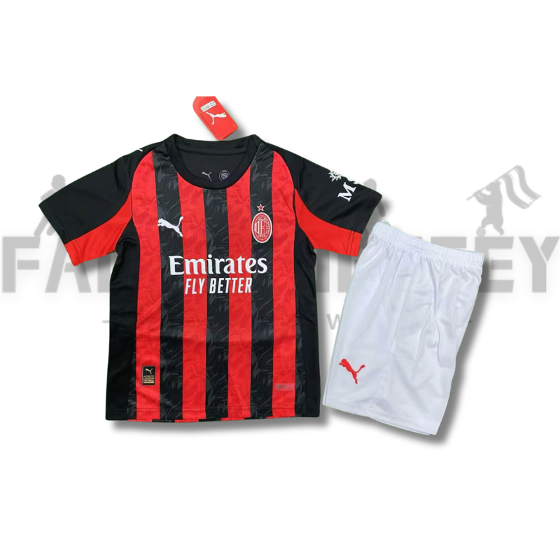 2025/2026 AC Milan Home Football Shirt(For Kids)