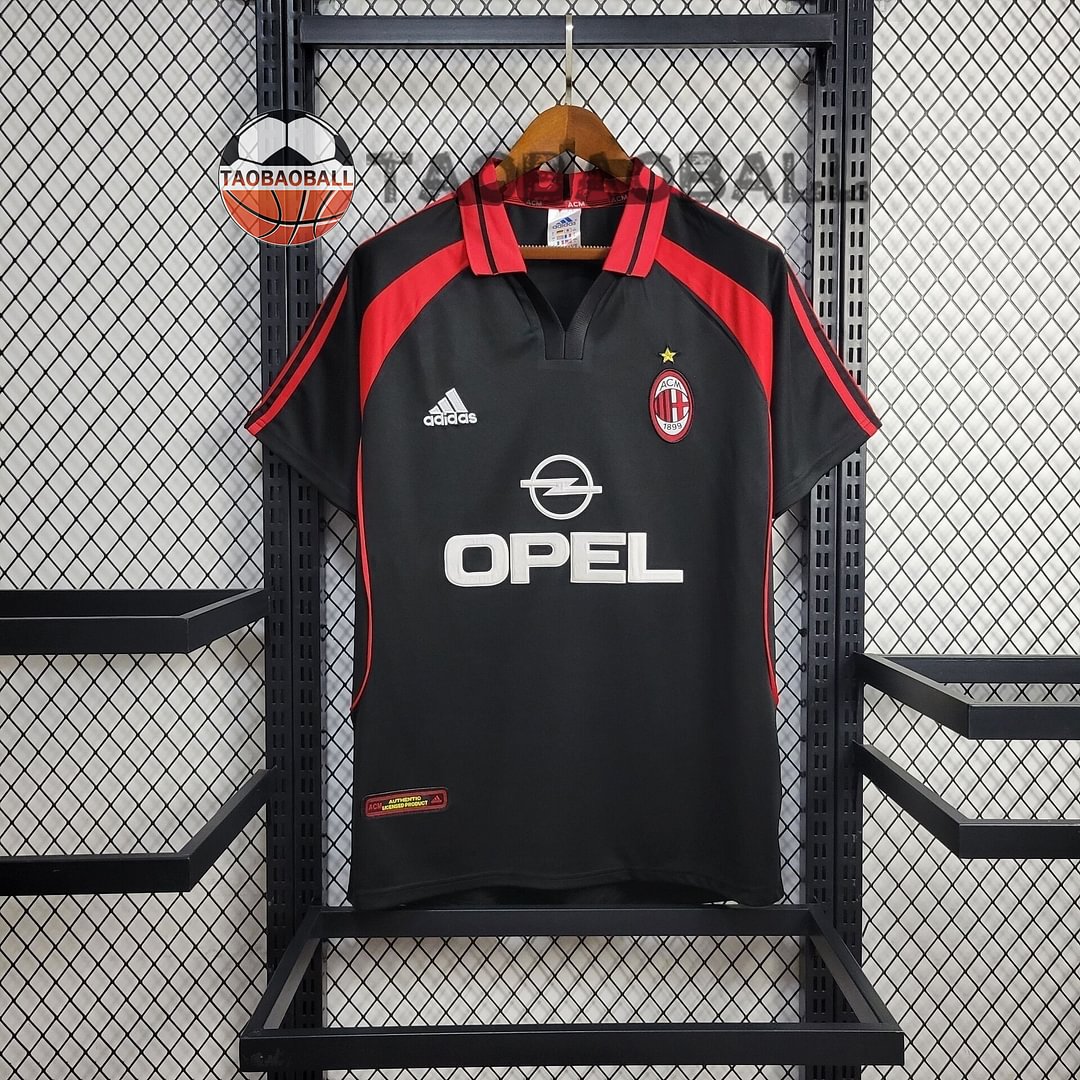 2000/2001 AC Milan Retro Black Third Away Football Shirt