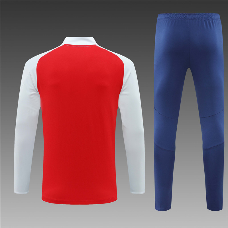 2024/2025 Arsenal Red White Half-Pull Training Suit Football Jersey