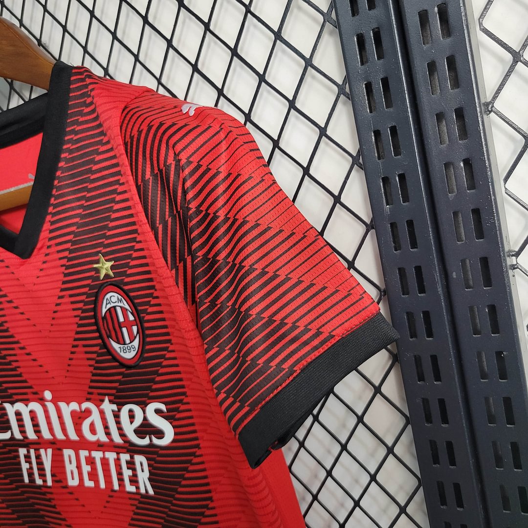 2023/2024 AC Milan Home Football Shirt Kids Size