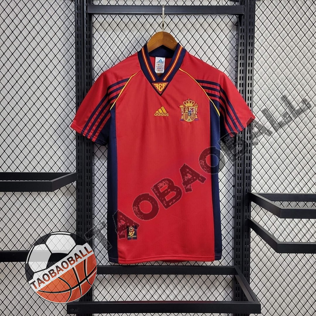 1998 Spain Retro Home Football Shirt