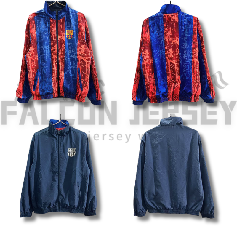 1995-1997 Barcelona(Red and Blue)Double-sided Windbreaker Football Jersey