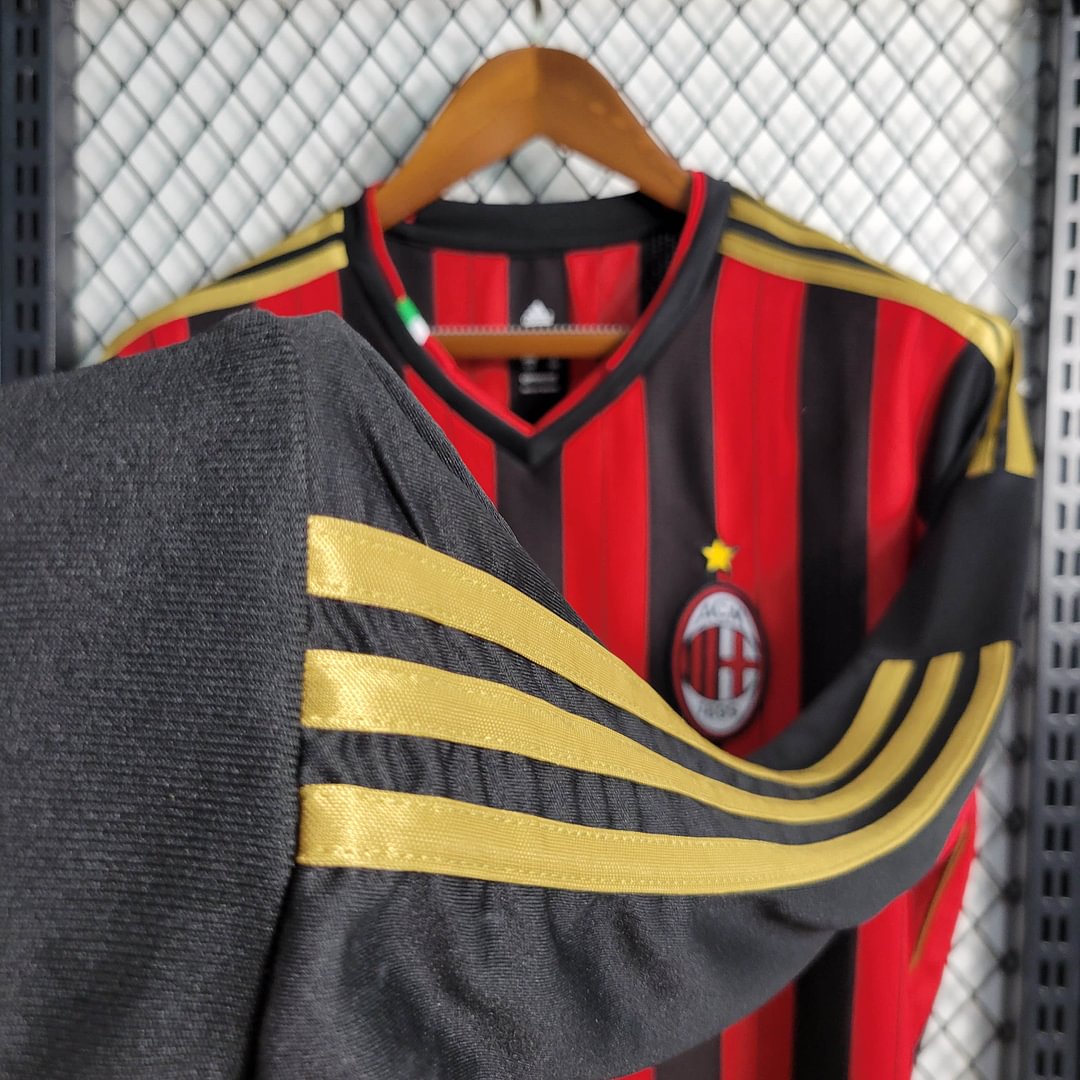 2013/2014 AC Milan Retro Long Sleeve Home Football Shirt