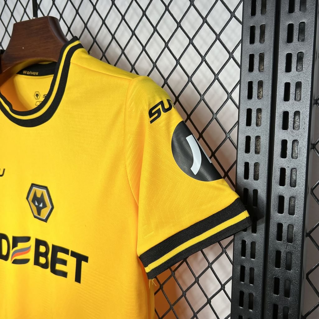 2024/2025 Wolverhampton Black and Yellow Football Shirt (For Kids )