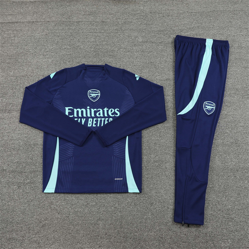 2024/2025 Arsenal Royal blue Half-Pull Training Suit Player Edition Football set