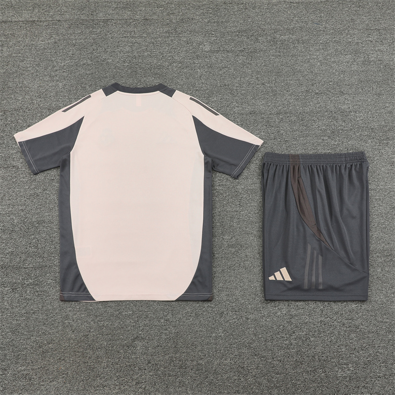 2024/2025 Real Madrid Grey And Pink Purple Training Wear Suit Shirt