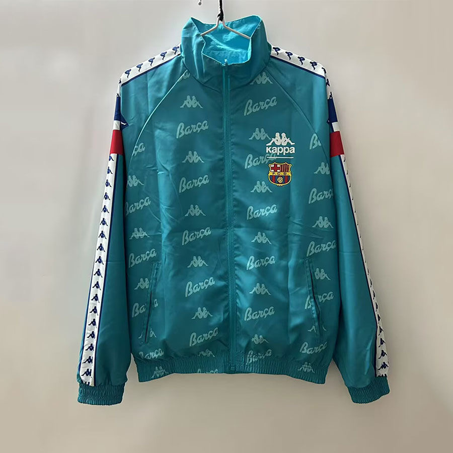 1992 Barcelona Blue Double-sided Windbreaker Football Jersey