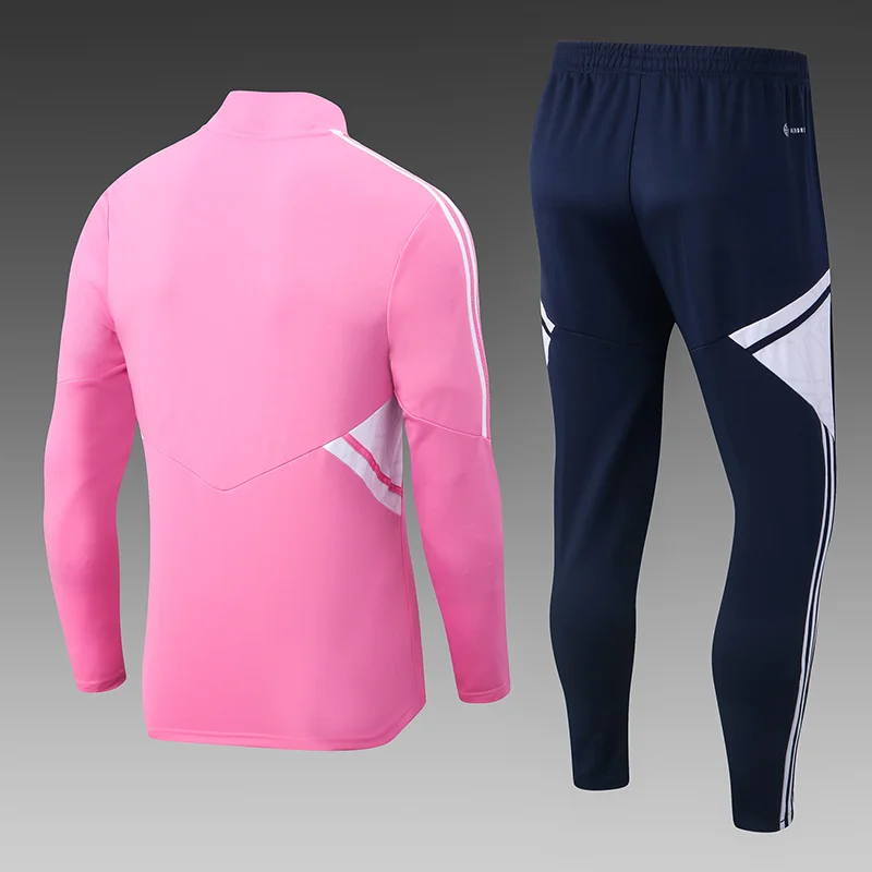 2022/2023 Lyonnais Half-Pull Training Suit Pink Football Shirt