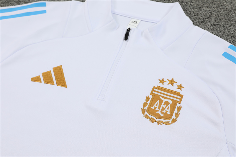 2024/2025 Argentina White Half-Pull Training Suit Player Edition