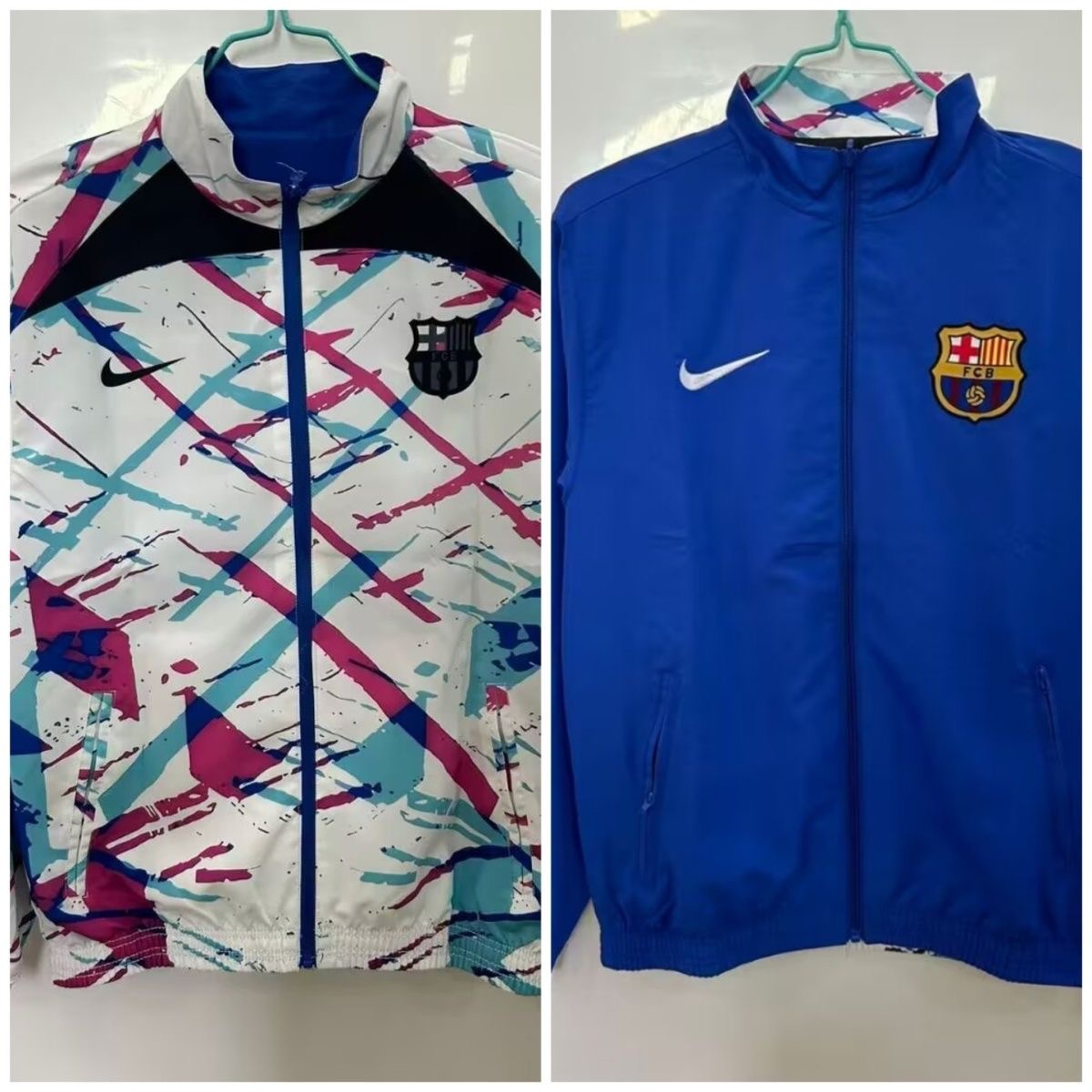 2023/2024 Barcelona(Red and White)Double-sided Windbreaker Football Jersey