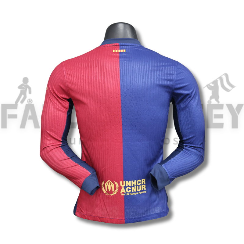 2024/2025 Barcelona Long Sleeve Home Jersey( Player Version)