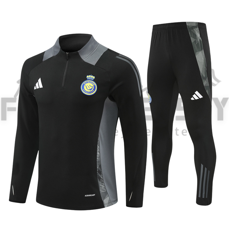 2024/2025 Al-Nassr Half-Pull Training Suit Black Football Shirt