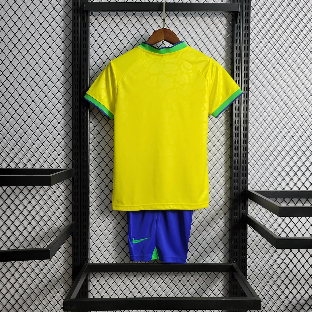 2022 Brazil Home Football Shirt Kids