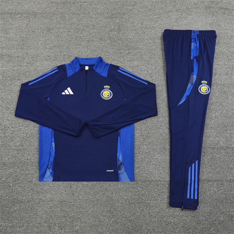 2024/2025 Al-Nassr Half-Pull Training Suit Royal Blue Football Shirt