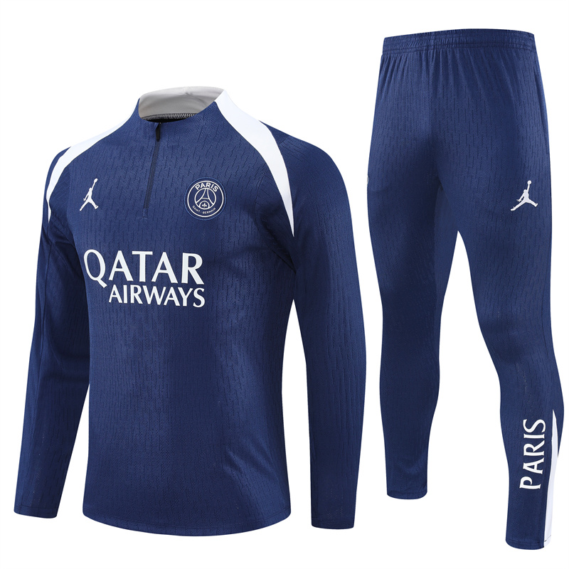 2025/2026 Paris Saint-Germain Royal Blue half zip training suit set