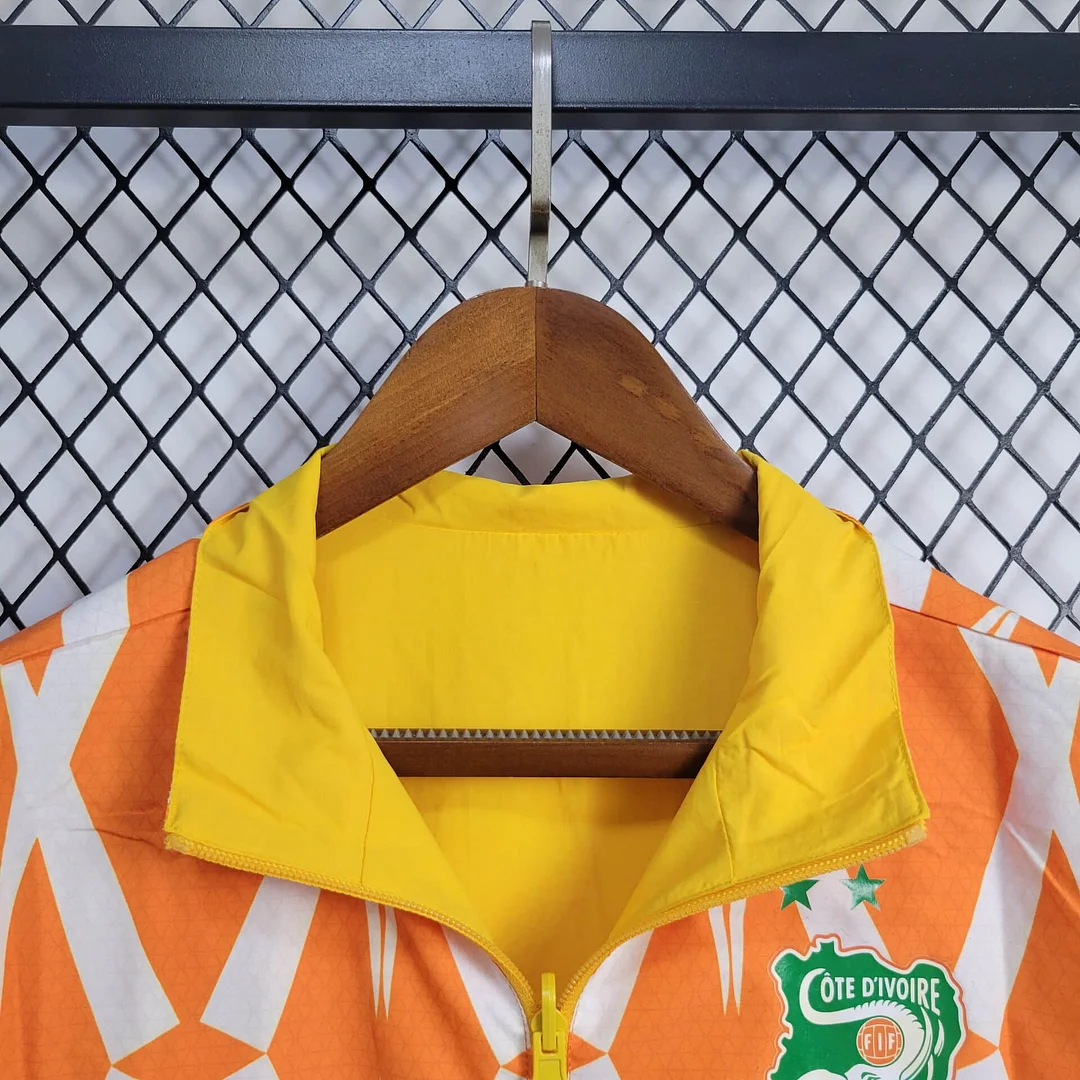 2024 Ivory Coast Reversible Windbreaker(Yellow-Orange) Football Shirt