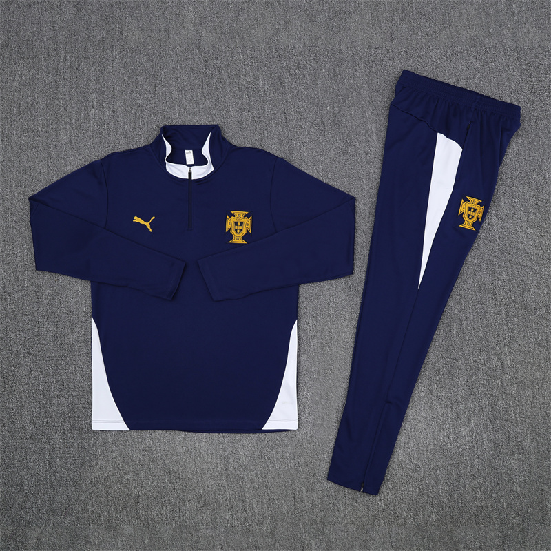 2025/2026 Portugal Half-Pull Training Suit Royal Blue Football Shirt