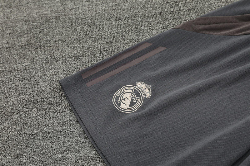 2024/2025 Real Madrid Grey And Pink Purple Training Wear Suit Shirt