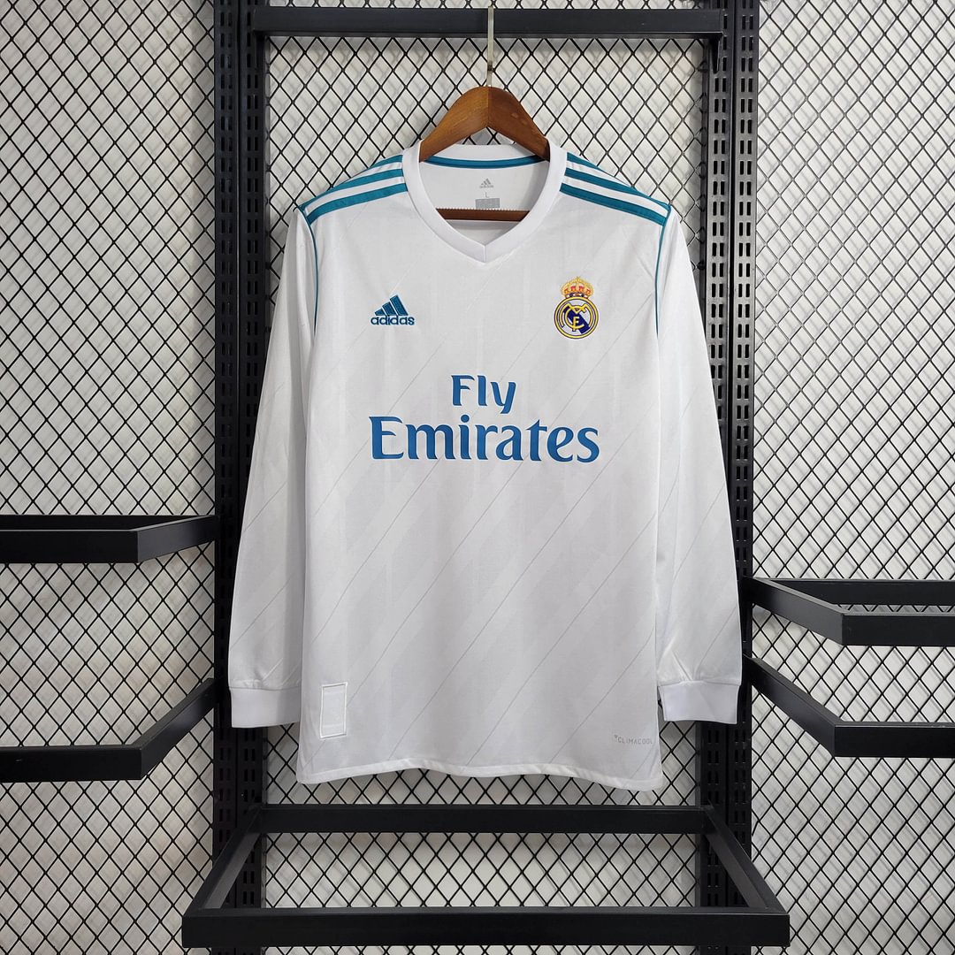 2017/2018 Real Madrid Retro Long Sleeve Home Football Shirt