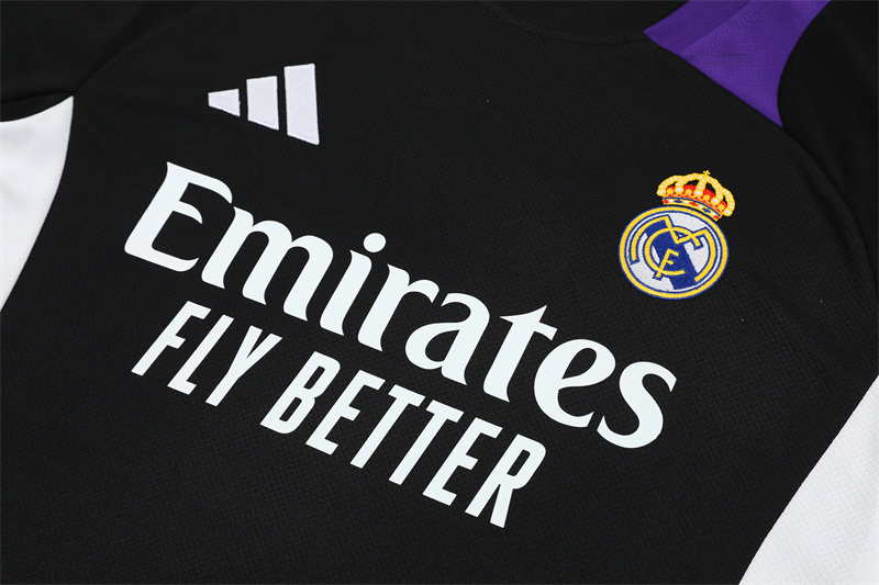 2024/2025 Real Madrid Black And Purple Training Wear Suit Shirt