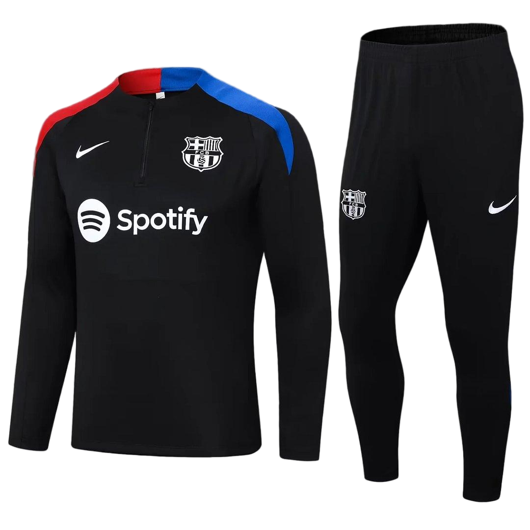 2024/2025 Barcelona Half-Pull Training Suit Black Football Shirt
