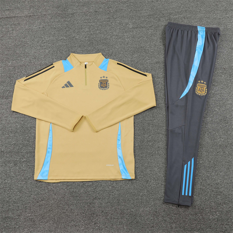 2024/2025 Argentina Gold Half-Pull Training Suit Player Edition