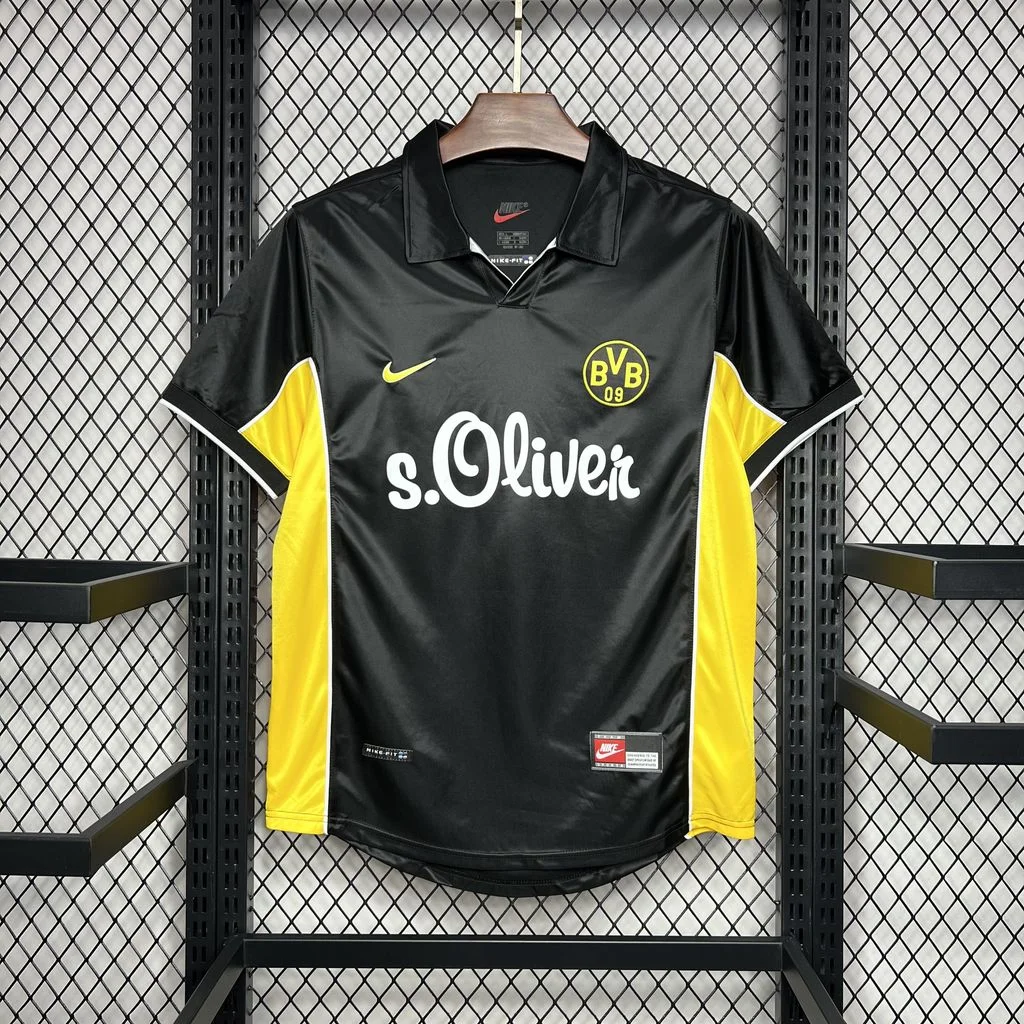 1998/2000 Dortmund Retro Black Away Football Shirt( Fans Edition )