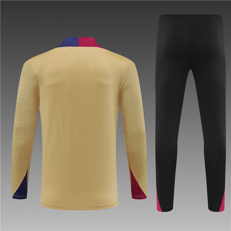2024/2025 Barcelona Yellow Brown Half-Pull Training Suit