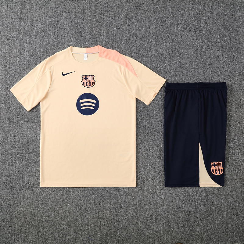 2025/2026 Barcelona Beige Training Wear Suit Shirt