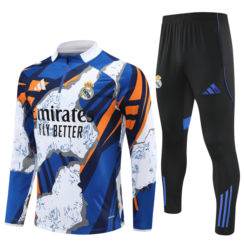 20255/2026 Real Madrid Long Zipped Jacket Training Suit