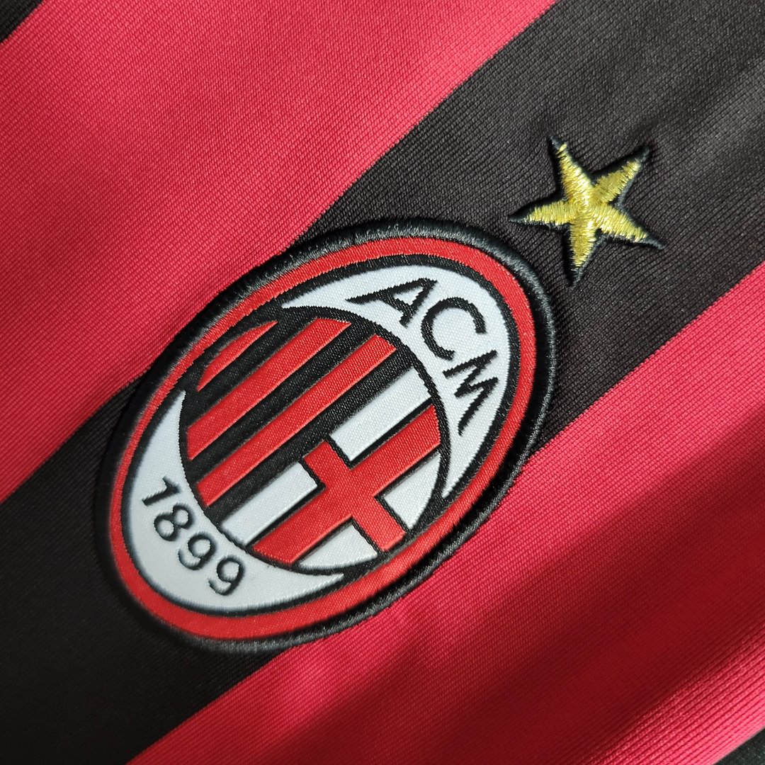2009/2010 Retro Long Sleeve AC Milan Home Football Shirt