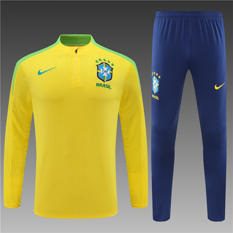 2024/2025 Brazil Prematch Yellow Football Jersey